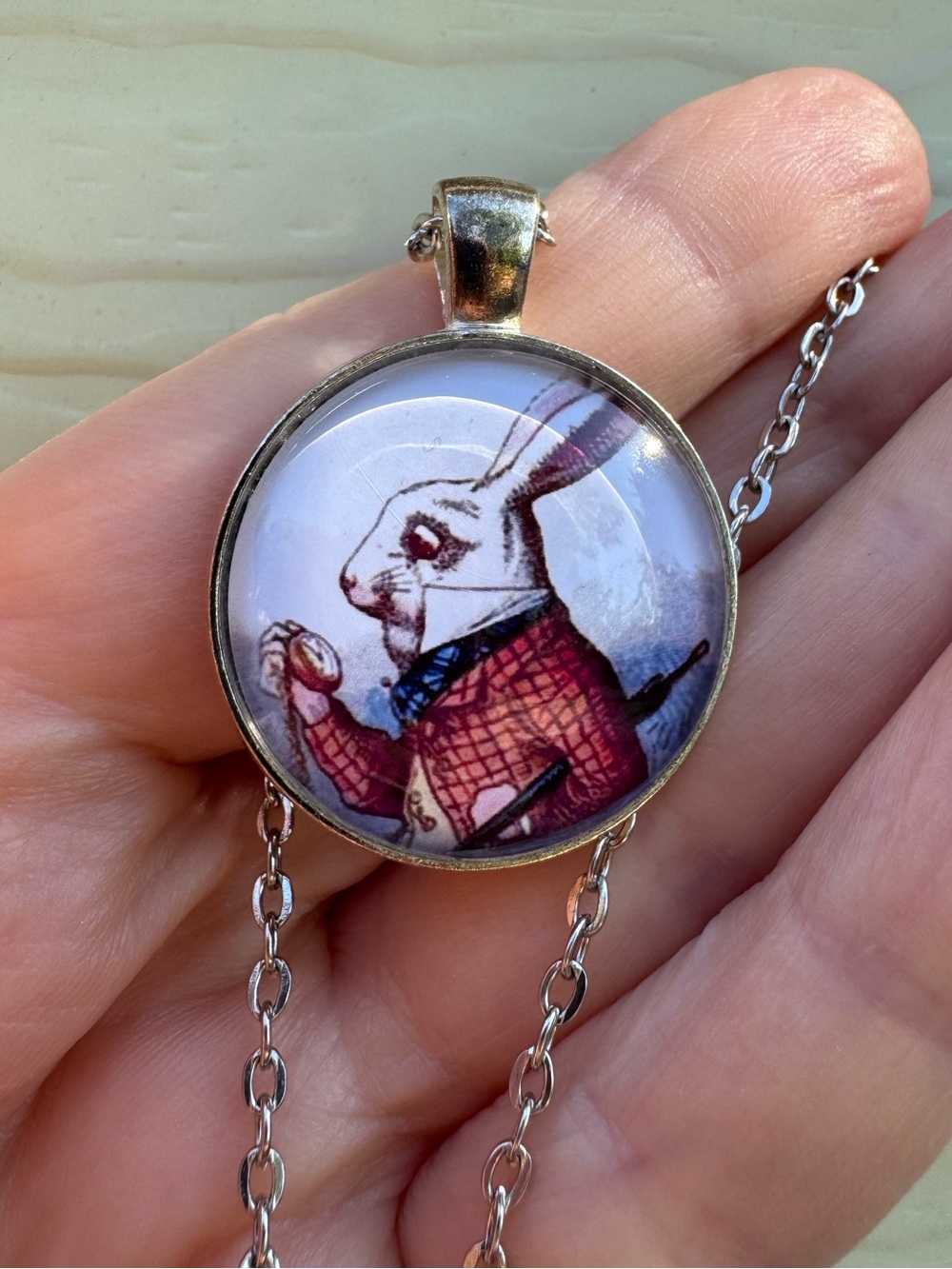 Alice In Wonderland White Rabbit Necklace